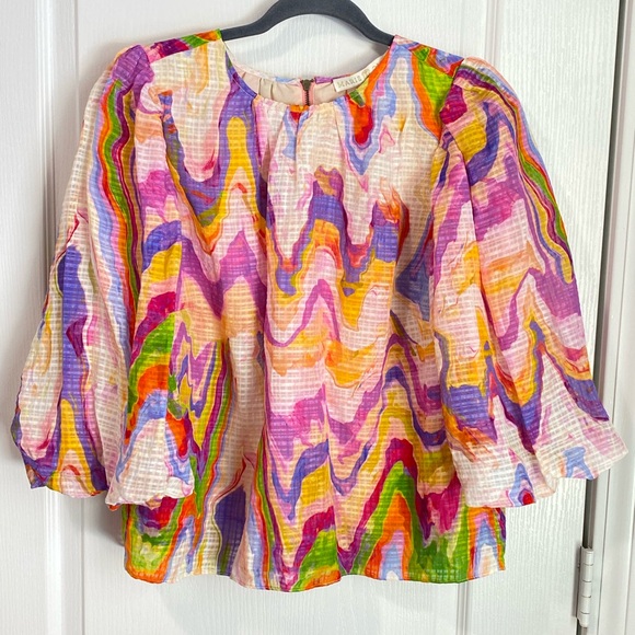 Marie Oliver Harley Top In Pastel Marble - Picture 6 of 12